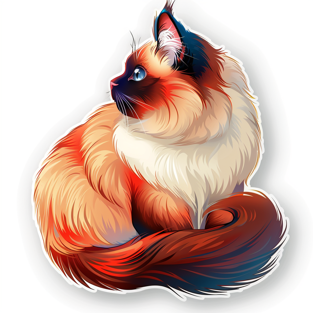 Ragdoll Cat Vinyl Decal Sticker for Car, Laptop, Tumbler and more # F07986