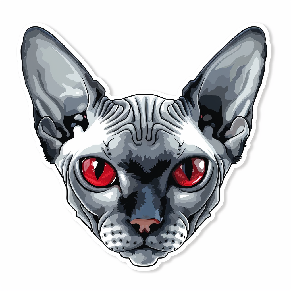 Sphynx Cat Vinyl Decal Sticker for Car, Laptop, Tumbler and more # F010033