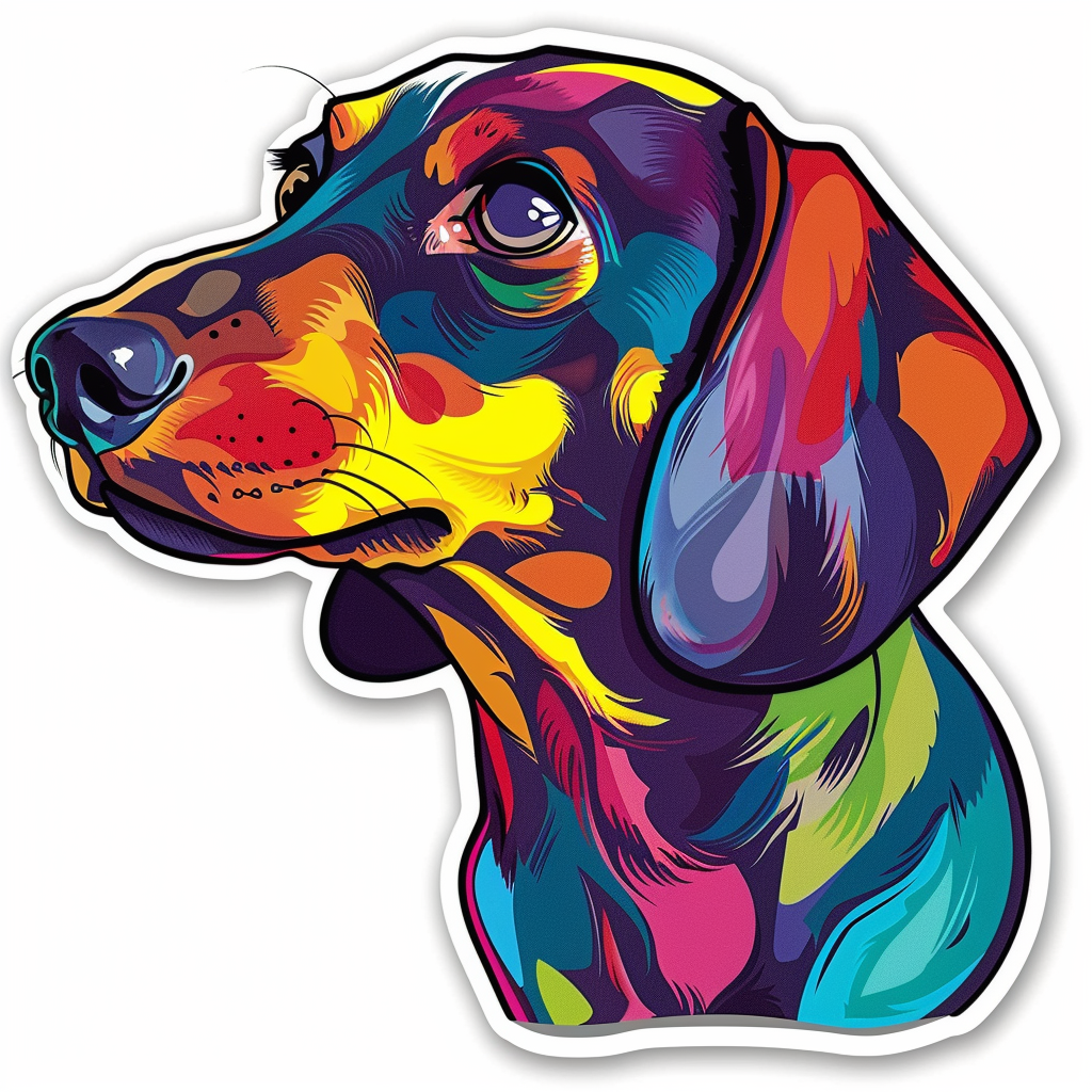 Dachshund Dog cartoon Vinyl Decal Sticker for Car, Laptop, Tumbler and more # F012894