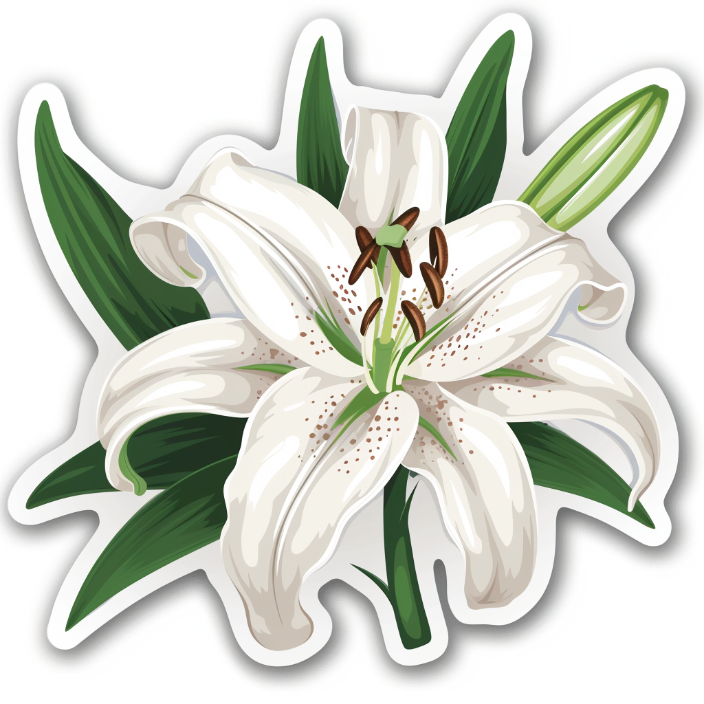 Lily flower majestic Expressive surreal Vinyl Decal Sticker for Car, Laptop, Tumbler and more # F023226