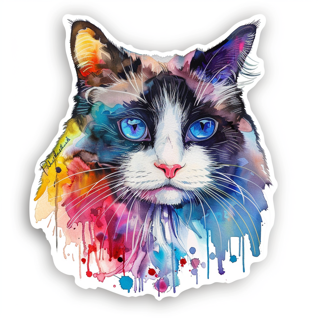 Ragdoll Cat Vinyl Decal Sticker for Car, Laptop, Tumbler and more # F010238