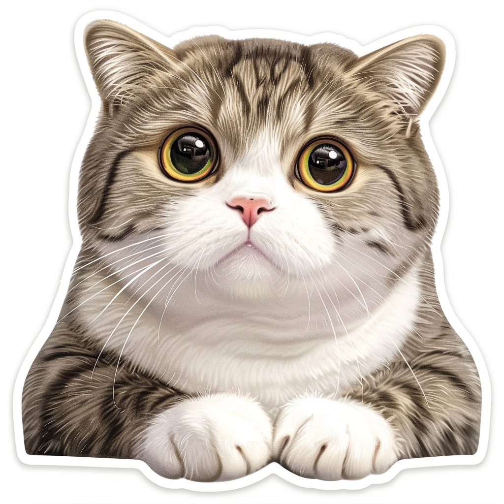 Scottish Fold cat Vinyl Decal Sticker for Car, Laptop, Tumbler and more # F07811