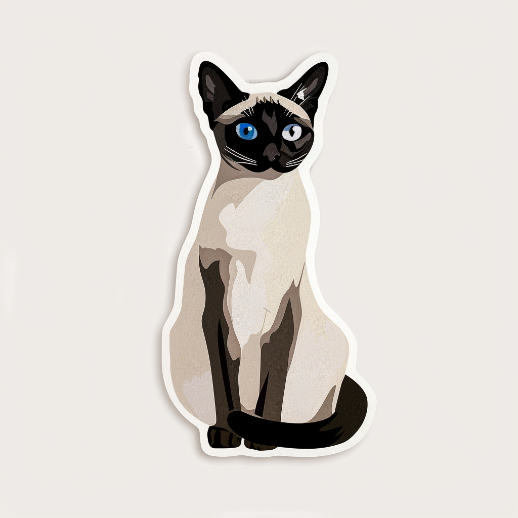 Siamese cat Vinyl Decal Sticker for Car, Laptop, Tumbler and more # F07838