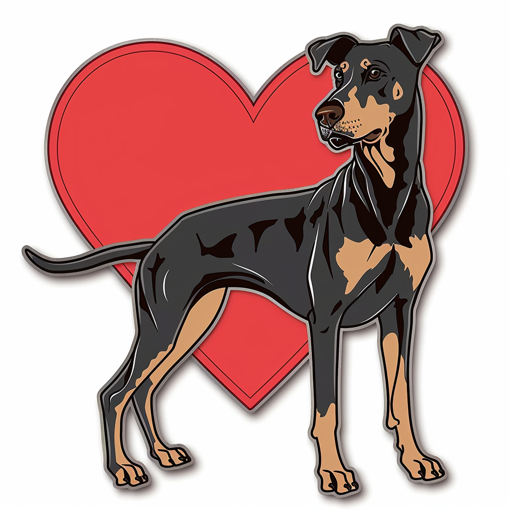 Doberman Pinscher Dog majestic Expressive surreal Vinyl Decal Sticker for Car, Laptop, Tumbler and more # F019555-4" x 4"