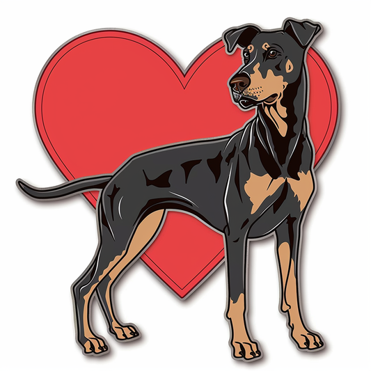 Doberman Pinscher Dog majestic Expressive surreal Vinyl Decal Sticker for Car, Laptop, Tumbler and more # F019555-4" x 4"