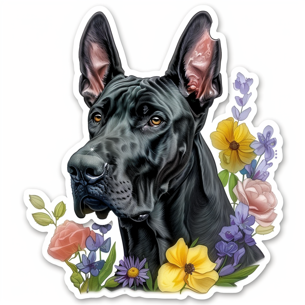 Great Dane Dog Expressive surreal Vinyl Decal Sticker for Car, Laptop, Tumbler and more # F022867