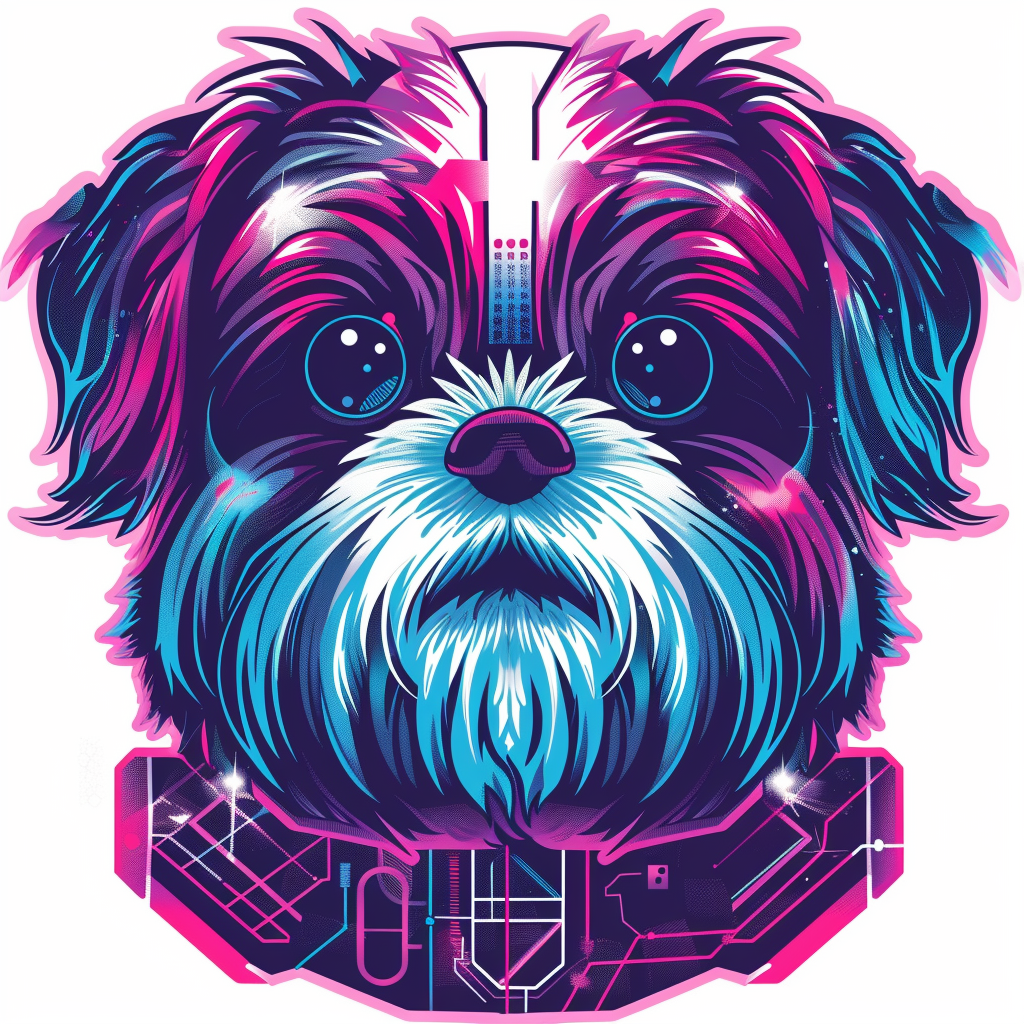 Adorable Shih Tzu Dog Expressive surreal Vinyl Decal Sticker for Car, Laptop, Tumbler and more # F018348
