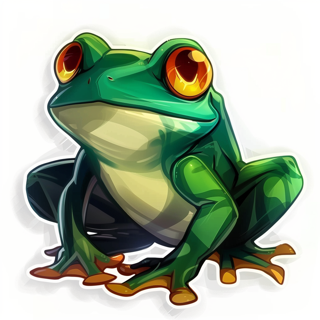 Sticker of a Frog majestic Expressive surreal Vinyl Decal Sticker for Car, Laptop, Tumbler and more # F015880