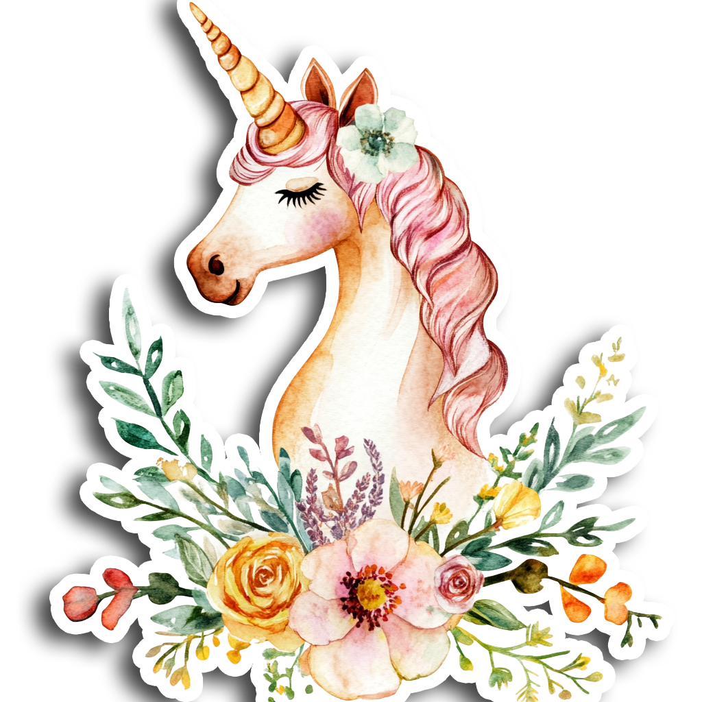 Unicorn Vinyl Decal Sticker for Car, Laptop, Tumbler and more # A017042-14" x 14"