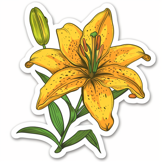 Lily flower majestic Expressive surreal Vinyl Decal Sticker for Car, Laptop, Tumbler and more # F023275
