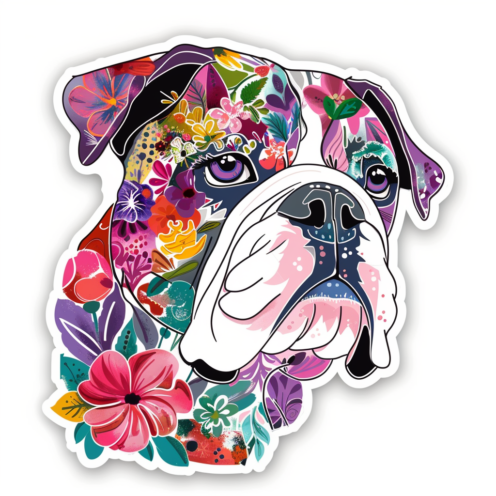 Bulldog Dog majestic Expressive surreal Vinyl Decal Sticker for Car, Laptop, Tumbler and more # F017608