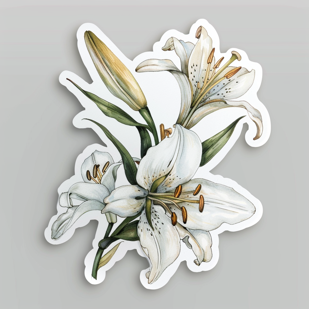 Lily flower majestic Expressive surreal Vinyl Decal Sticker for Car, Laptop, Tumbler and more # F023179