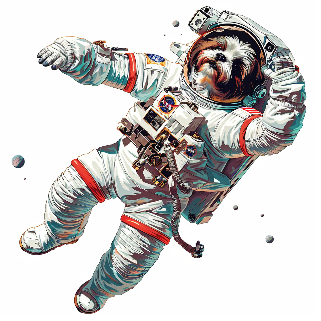 Adorable Shih Tzu Dog Expressive surreal Vinyl Decal Sticker for Car, Laptop, Tumbler and more # F018437