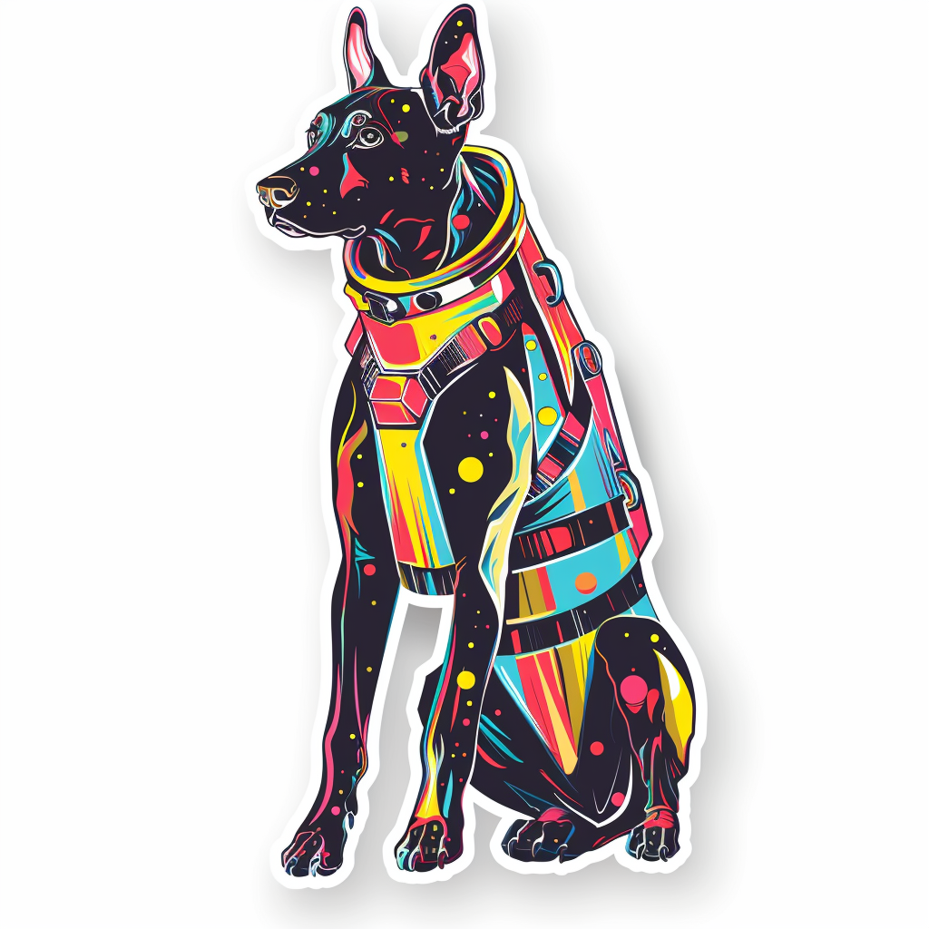 Cute and Adorable Doberman Pinscher Expressive surreal Vinyl Decal Sticker for Car, Laptop, Tumbler and more # F019323