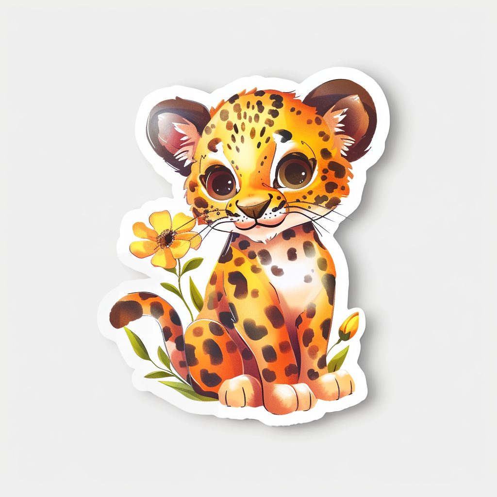 Leopard majestic Expressive surreal Vinyl Decal Sticker for Car, Laptop, Tumbler and more # F022570