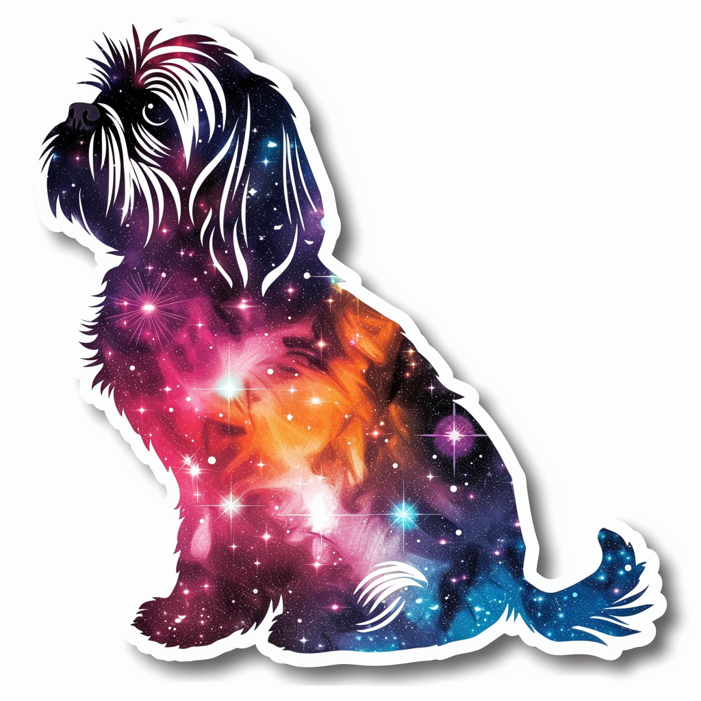Adorable Shih Tzu Dog Expressive surreal Vinyl Decal Sticker for Car, Laptop, Tumbler and more # F018280