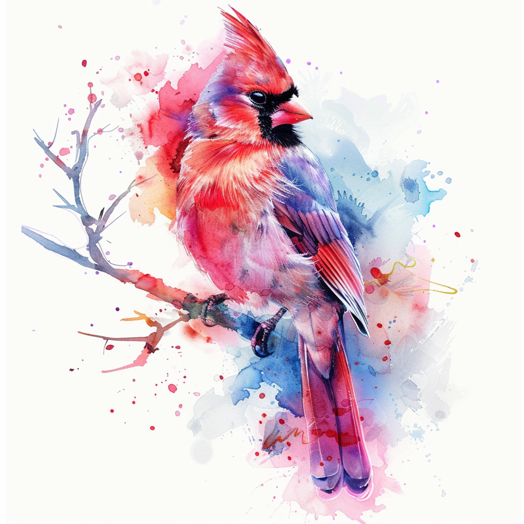 Cardinal Bird majestic Expressive surreal Vinyl Decal Sticker for Car, Laptop, Tumbler and more # F024210