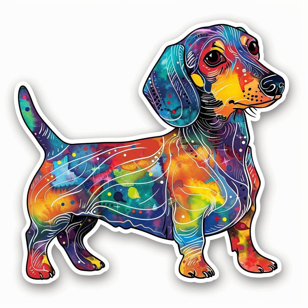 Dachshund Dog cartoon Vinyl Decal Sticker for Car, Laptop, Tumbler and more # F012902