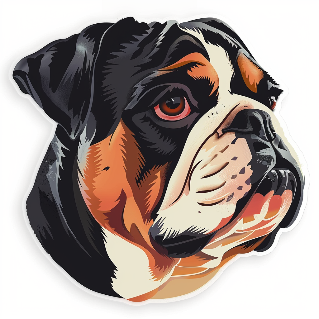 Bulldog Dog majestic Expressive surreal Vinyl Decal Sticker for Car, Laptop, Tumbler and more # F017332