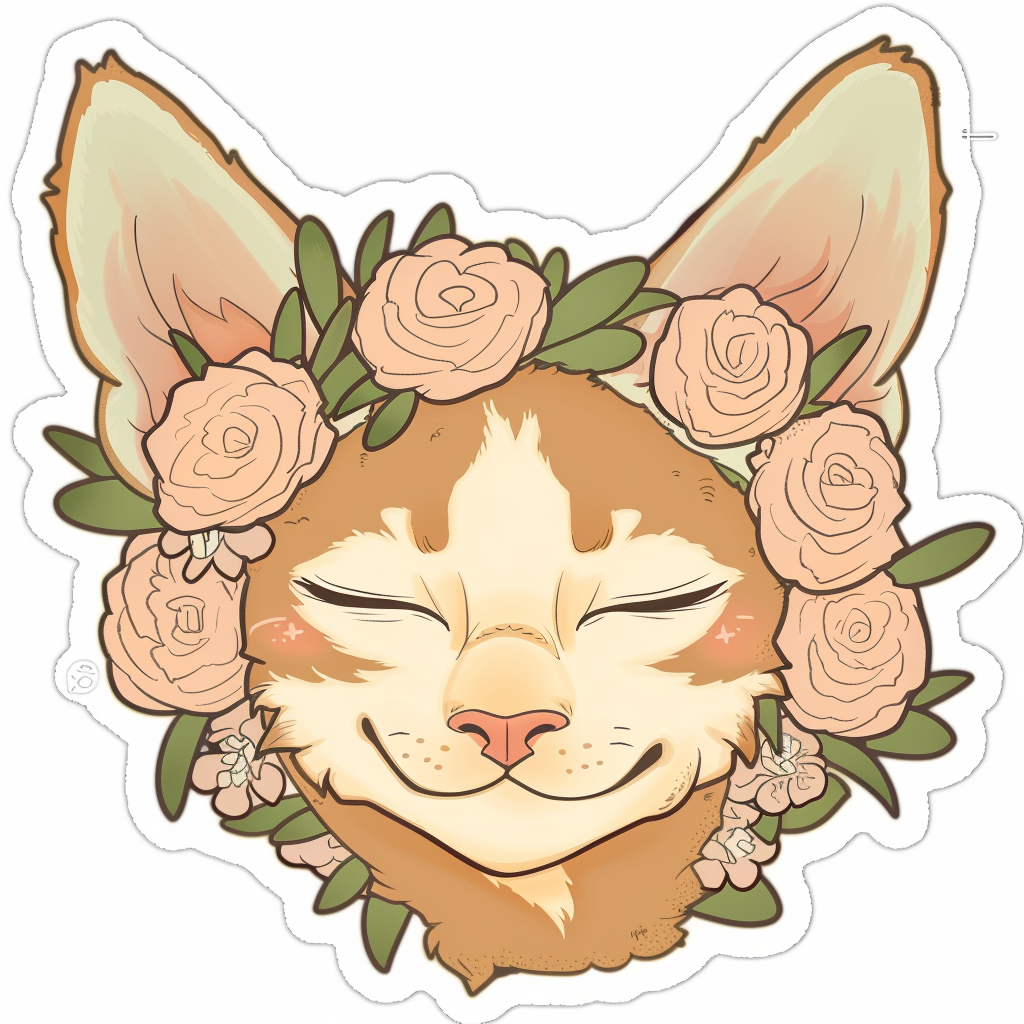 Adorable Cornish Rex Cat Expressive surreal Vinyl Decal Sticker for Car, Laptop, Tumbler and more # F021591-4" x 4"