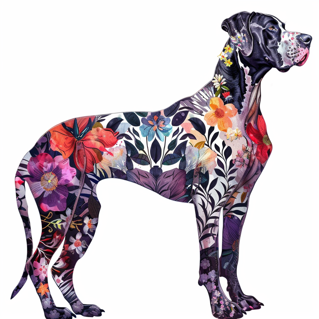 Adorable Great Dane Dog Expressive surreal Vinyl Decal Sticker for Car, Laptop, Tumbler and more # F017789
