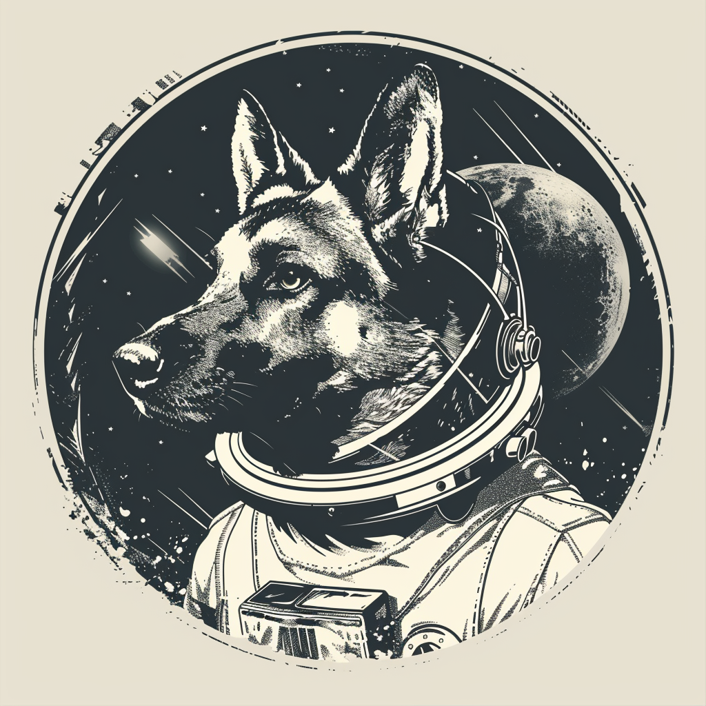 German Shepherd Dog astronaut Vinyl Decal Sticker for Car, Laptop, Tumbler and more # F011692
