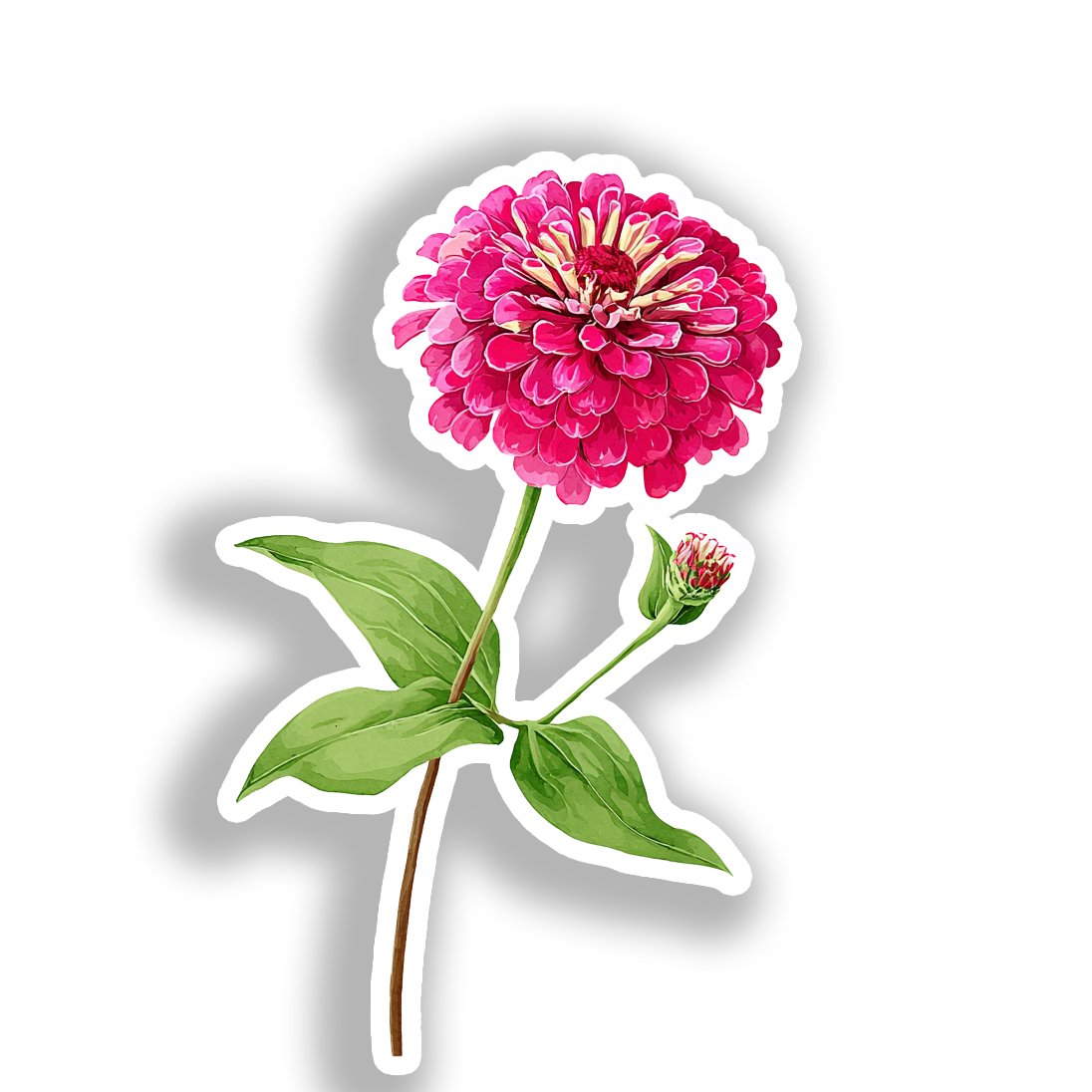 Zinnia Flower Vinyl Decal Sticker for Car, Laptop, Tumbler and more # A019101-4" x 4"