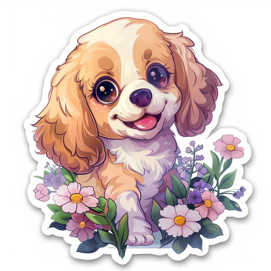 Adorable Cocker Spaniel Dog Expressive surreal Vinyl Decal Sticker for Car, Laptop, Tumbler and more # F020020-4" x 4"