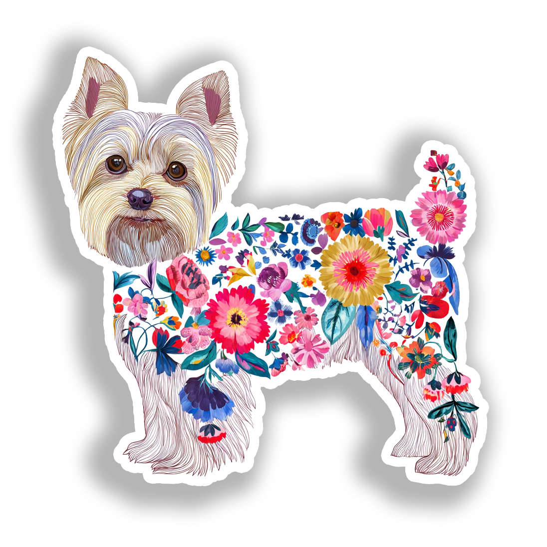 Yorkshire Terrier Dog Vinyl Decal Sticker for Car, Laptop, Tumbler and more # A017188-4" x 4"