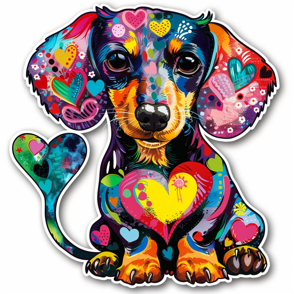 Dachshund Dog Heartcore Vinyl Decal Sticker for Car, Laptop, Tumbler and more # F012831