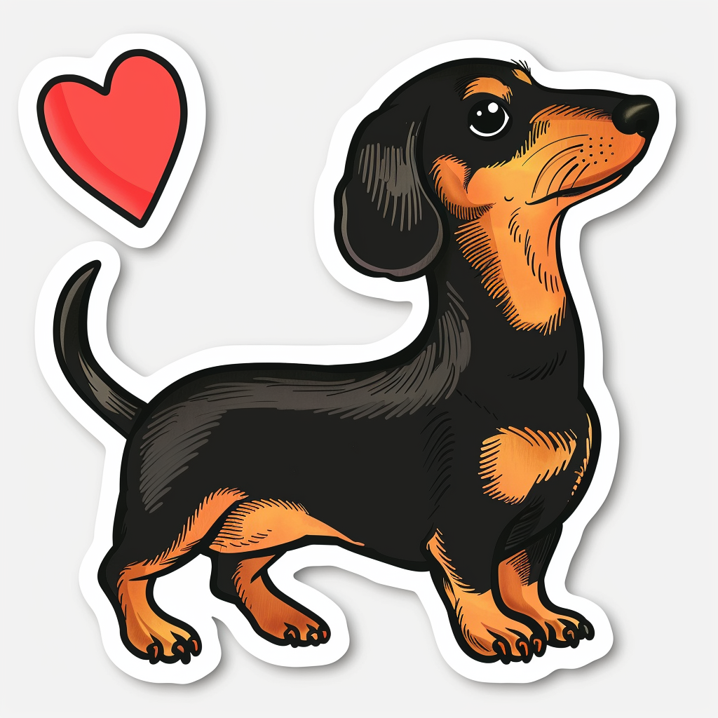 Dachshund Dog Heartcore Vinyl Decal Sticker for Car, Laptop, Tumbler and more # F012725