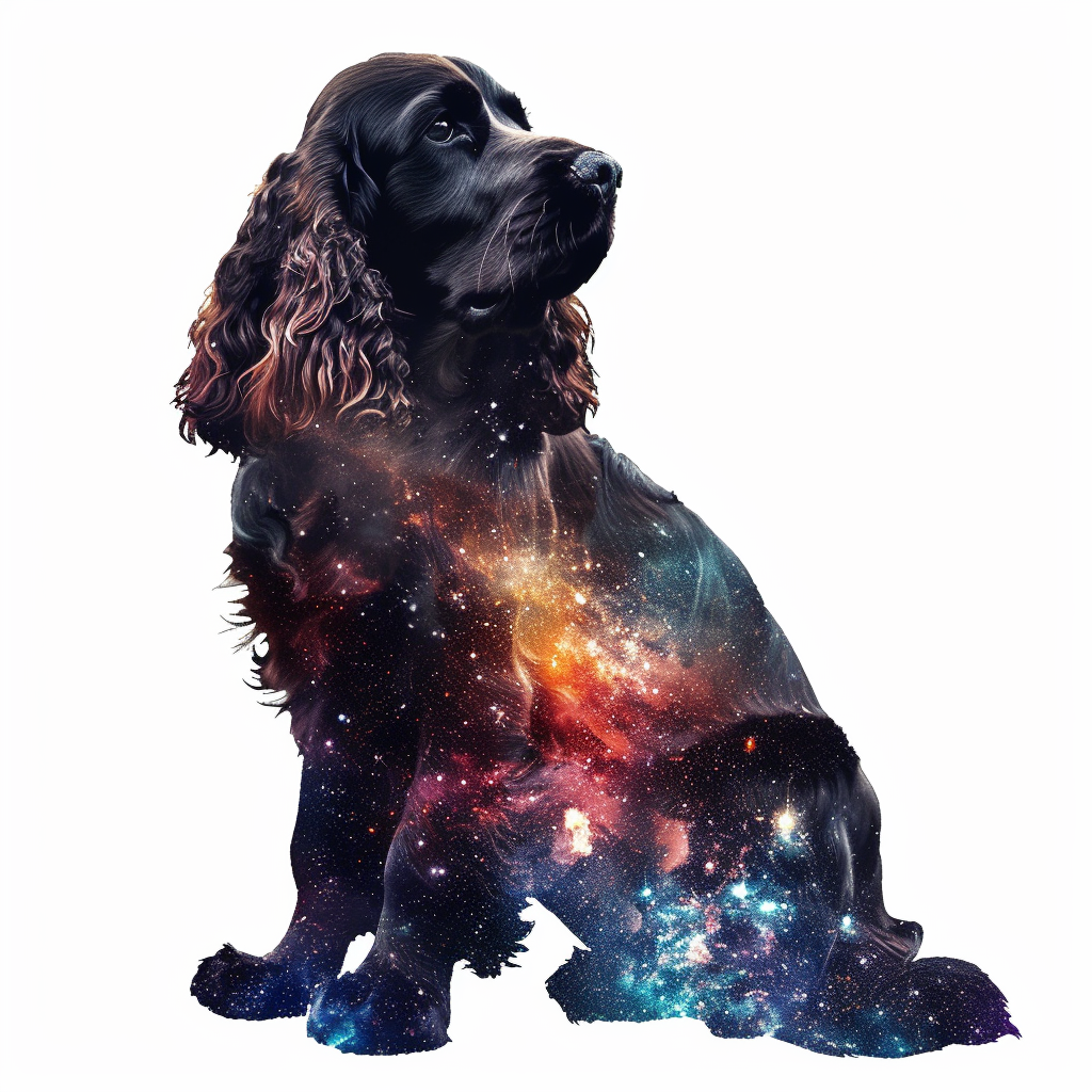 Cocker Spaniel Dog majestic Expressive surreal Vinyl Decal Sticker for Car, Laptop, Tumbler and more # F020345-4" x 4"