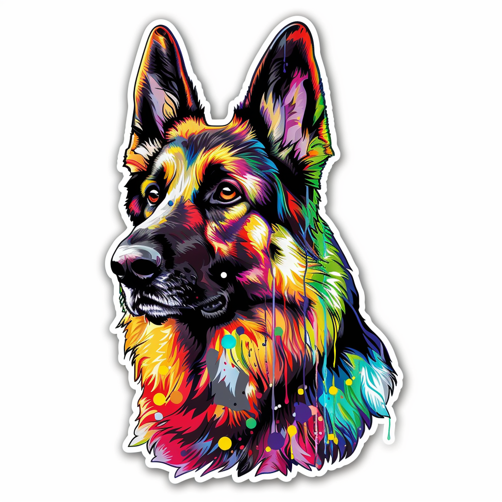 German Shepherd Dog cartoon Vinyl Decal Sticker for Car, Laptop, Tumbler and more # F011563
