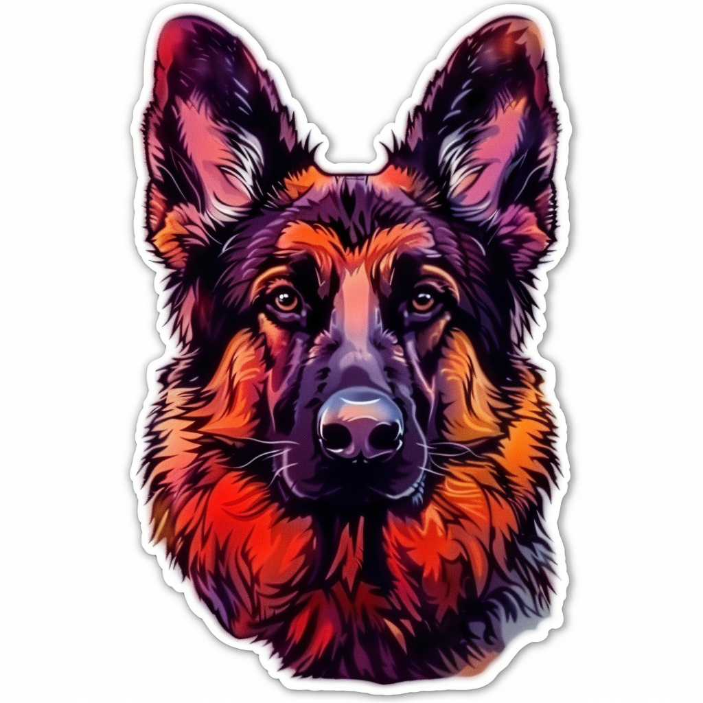 German Shepherd Dog cartoon Vinyl Decal Sticker for Car, Laptop, Tumbler and more # F011562
