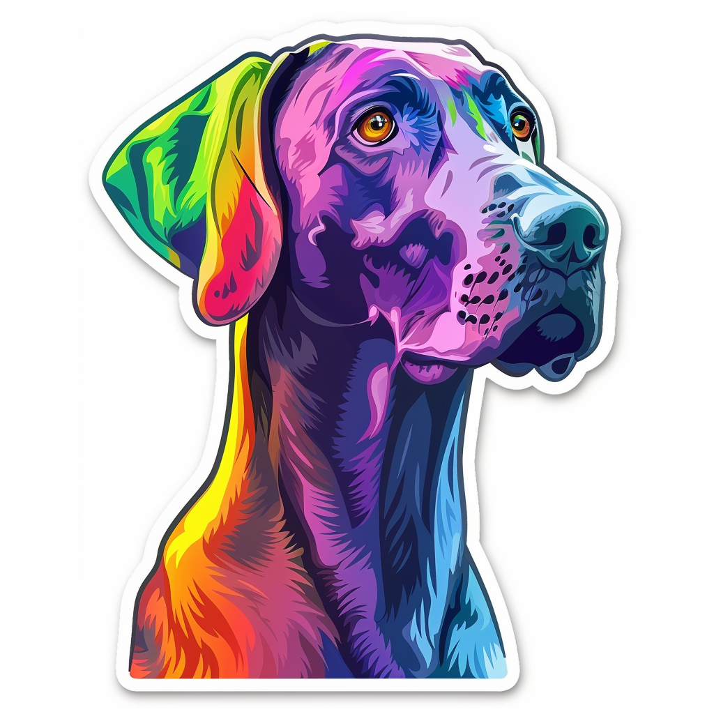 Great Dane Dog Expressive surreal Vinyl Decal Sticker for Car, Laptop, Tumbler and more # F022730