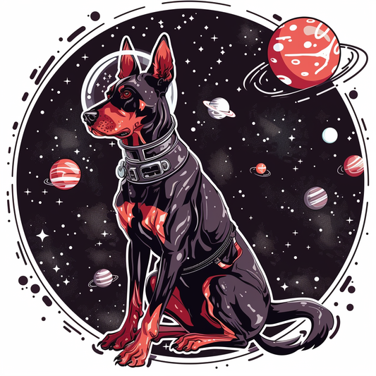 Cute and Adorable Doberman Pinscher Expressive surreal Vinyl Decal Sticker for Car, Laptop, Tumbler and more # F019664-4" x 4"