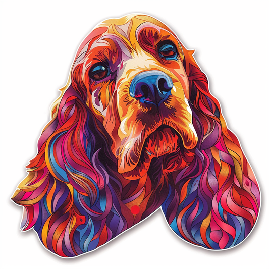 Cocker Spaniel Dog majestic Expressive surreal Vinyl Decal Sticker for Car, Laptop, Tumbler and more # F019718-4" x 4"