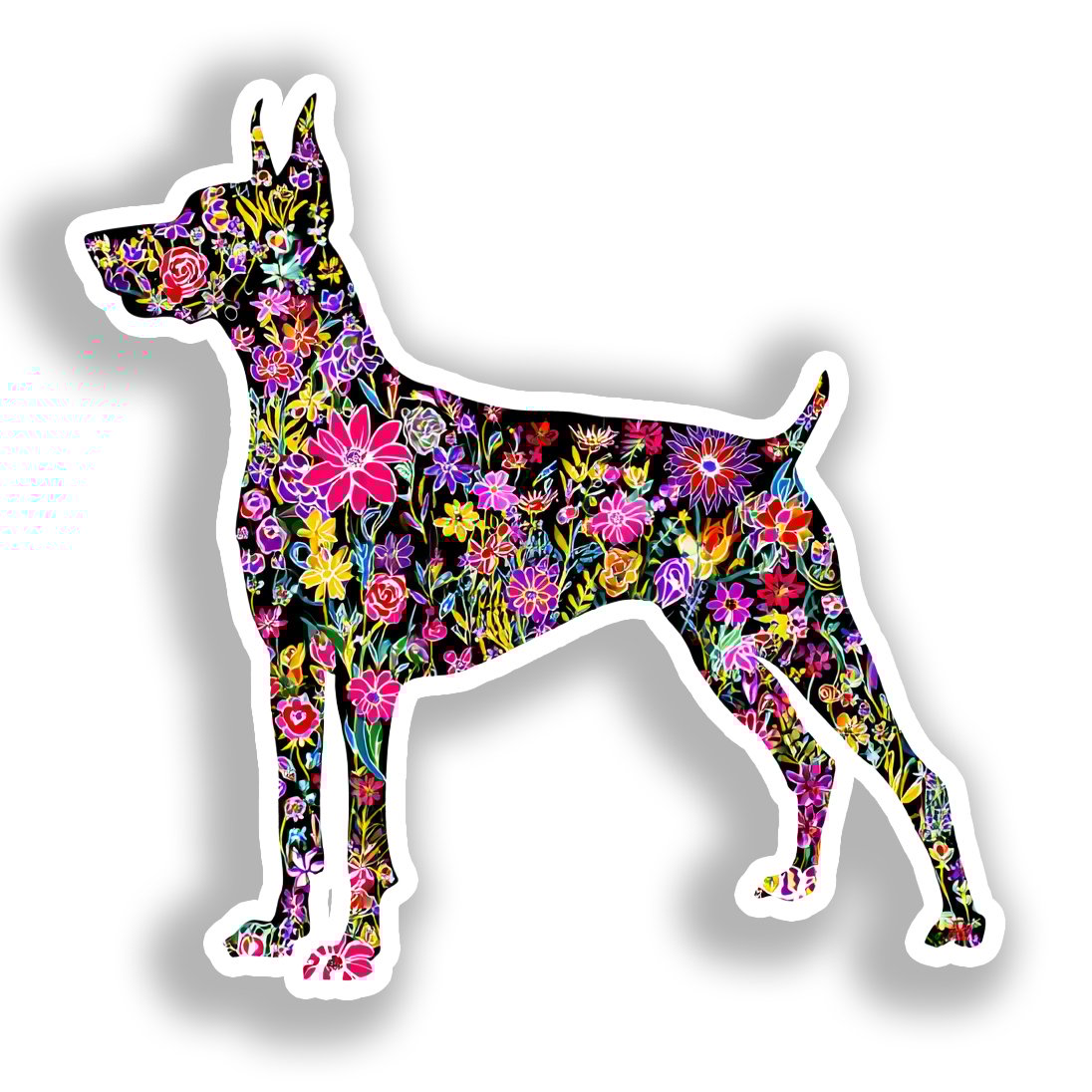 Doberman Pnscher Dog Vinyl Decal Sticker for Car, Laptop, Tumbler and more # A019654-4" x 4"