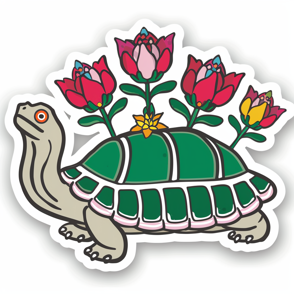 Sticker of a turtle majestic Expressive surreal Vinyl Decal Sticker for Car, Laptop, Tumbler and more # F021979