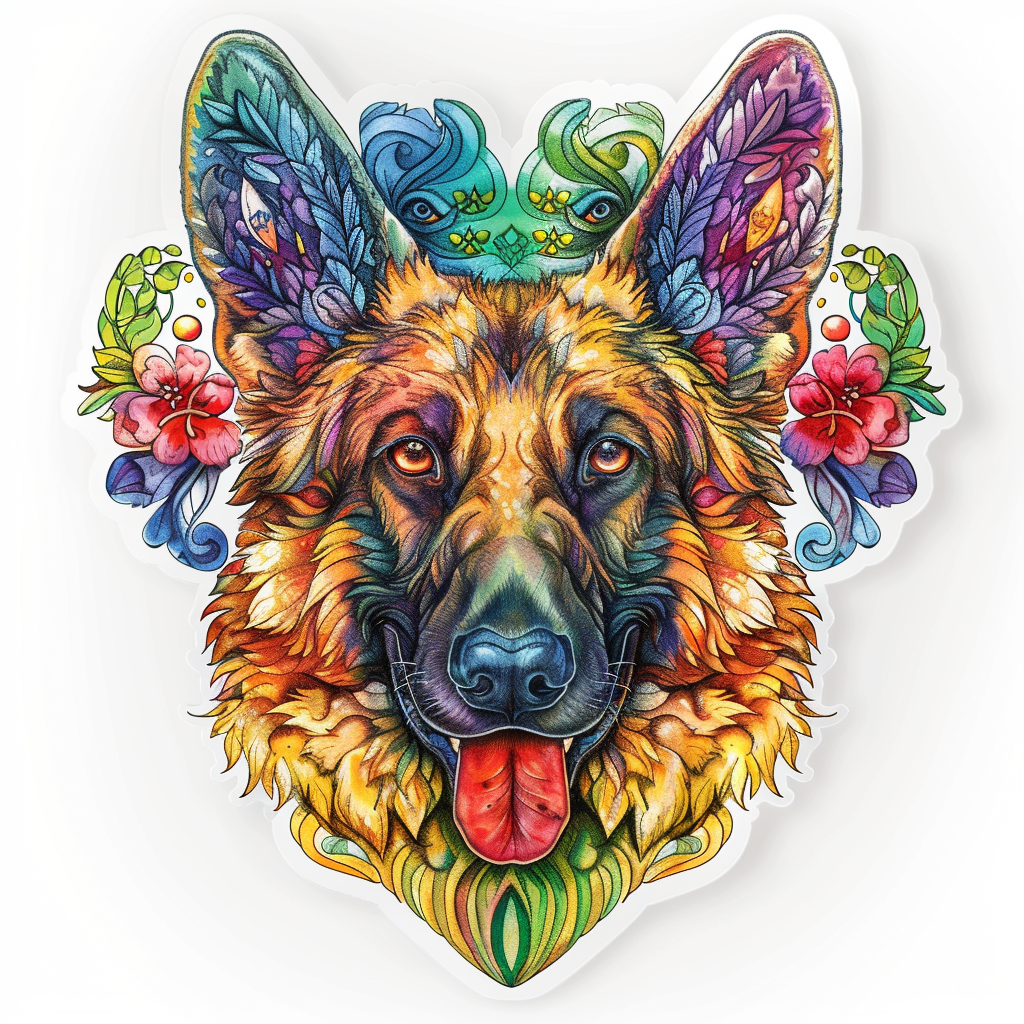 German Shepherd Dog Vinyl Decal Sticker for Car, Laptop, Tumbler and more # F011313