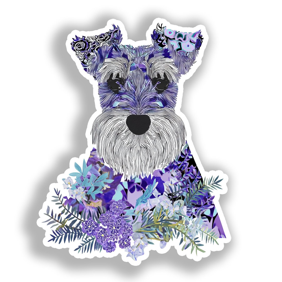 Miniature Schnauzer Dog Vinyl Decal Sticker for Car, Laptop, Tumbler and more # A019338-4" x 4"