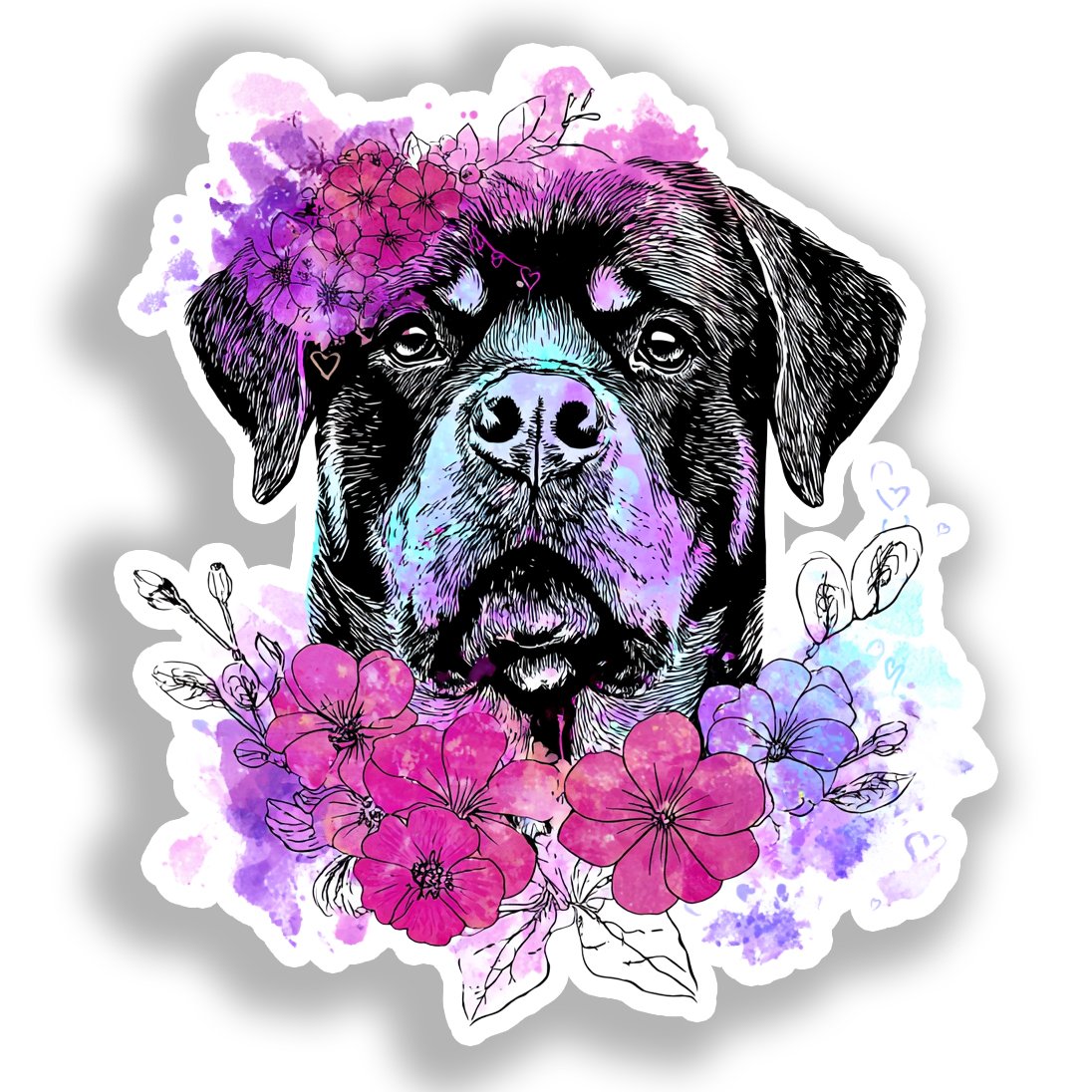 Rottweiler Dog Vinyl Decal Sticker for Car, Laptop, Tumbler and more # A018065-4" x 4"