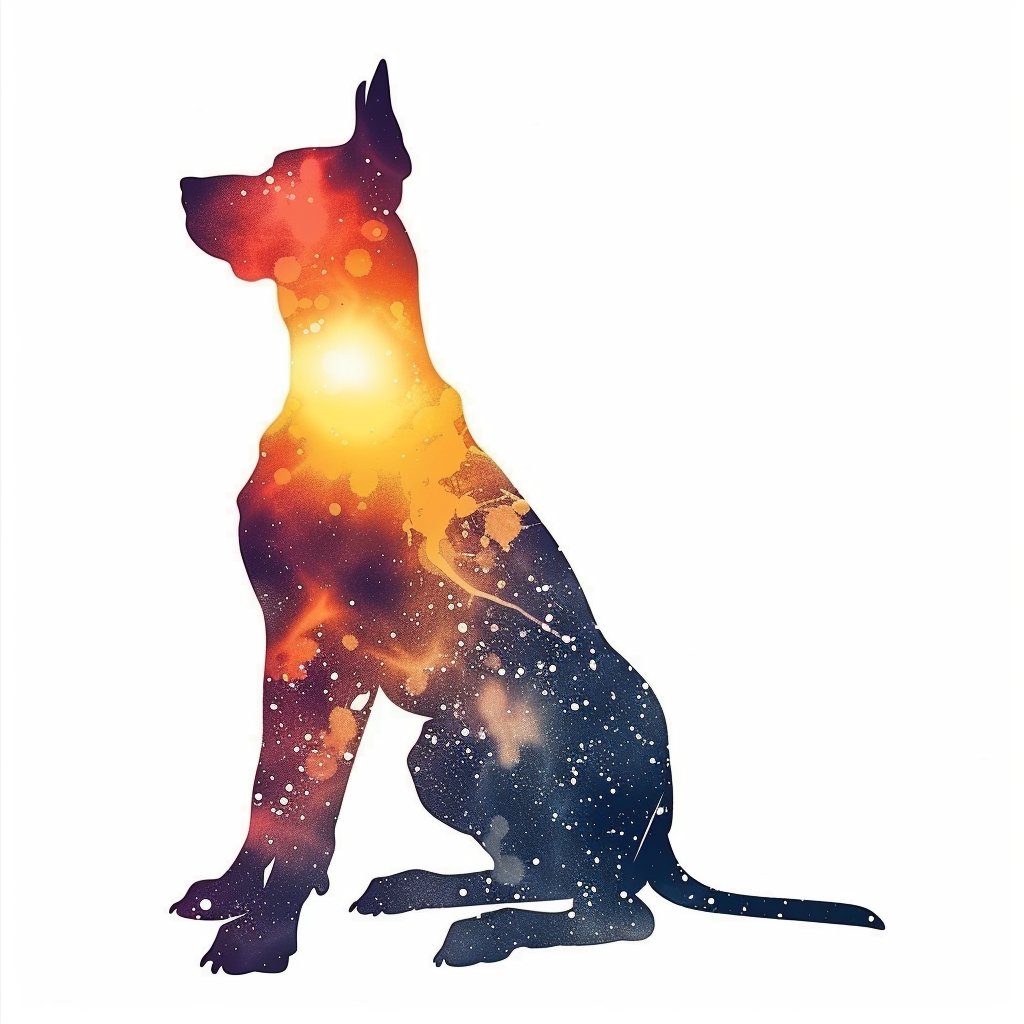 Great Dane Dog Expressive surreal Vinyl Decal Sticker for Car, Laptop, Tumbler and more # F022788