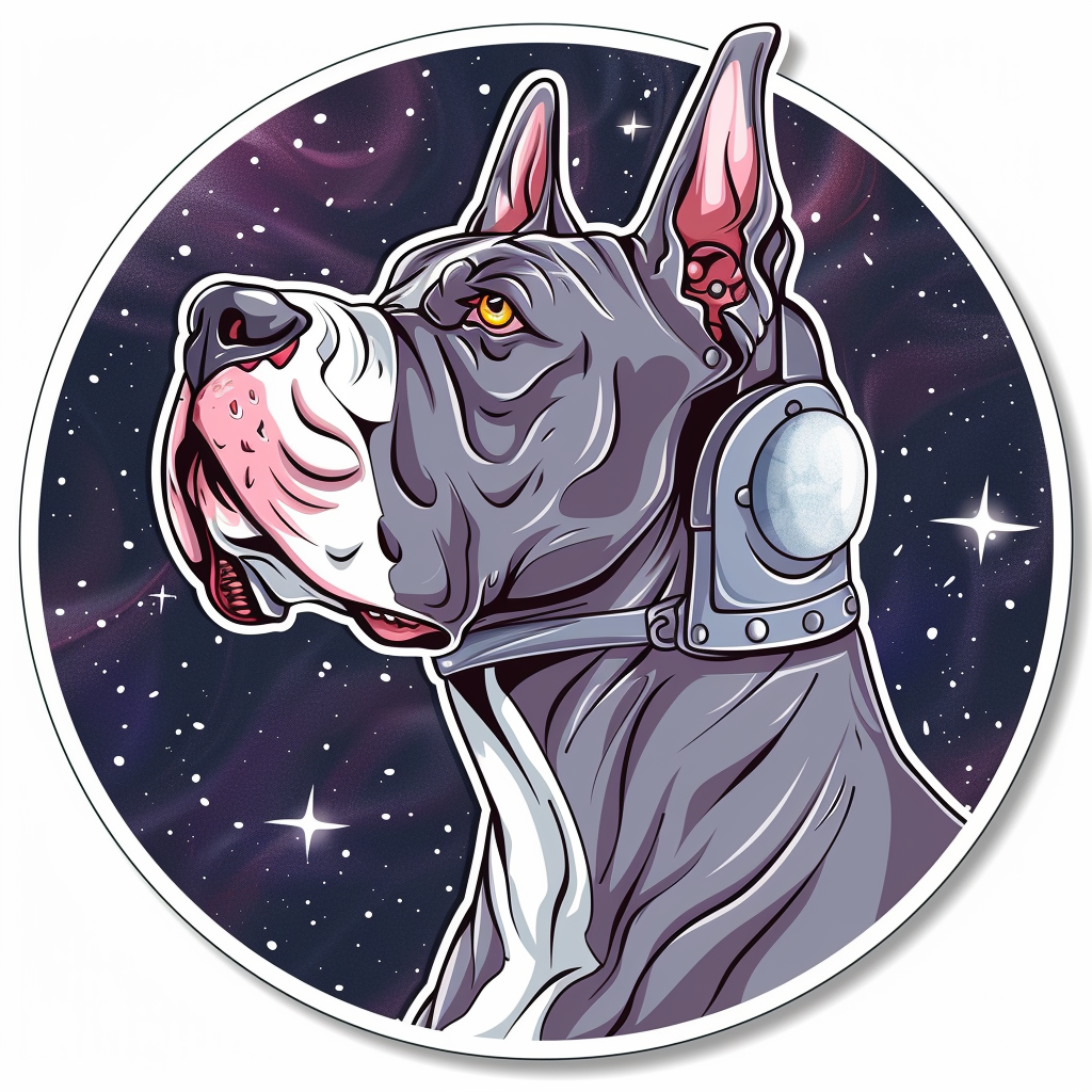 Great Dane Dog Expressive surreal Vinyl Decal Sticker for Car, Laptop, Tumbler and more # F022755