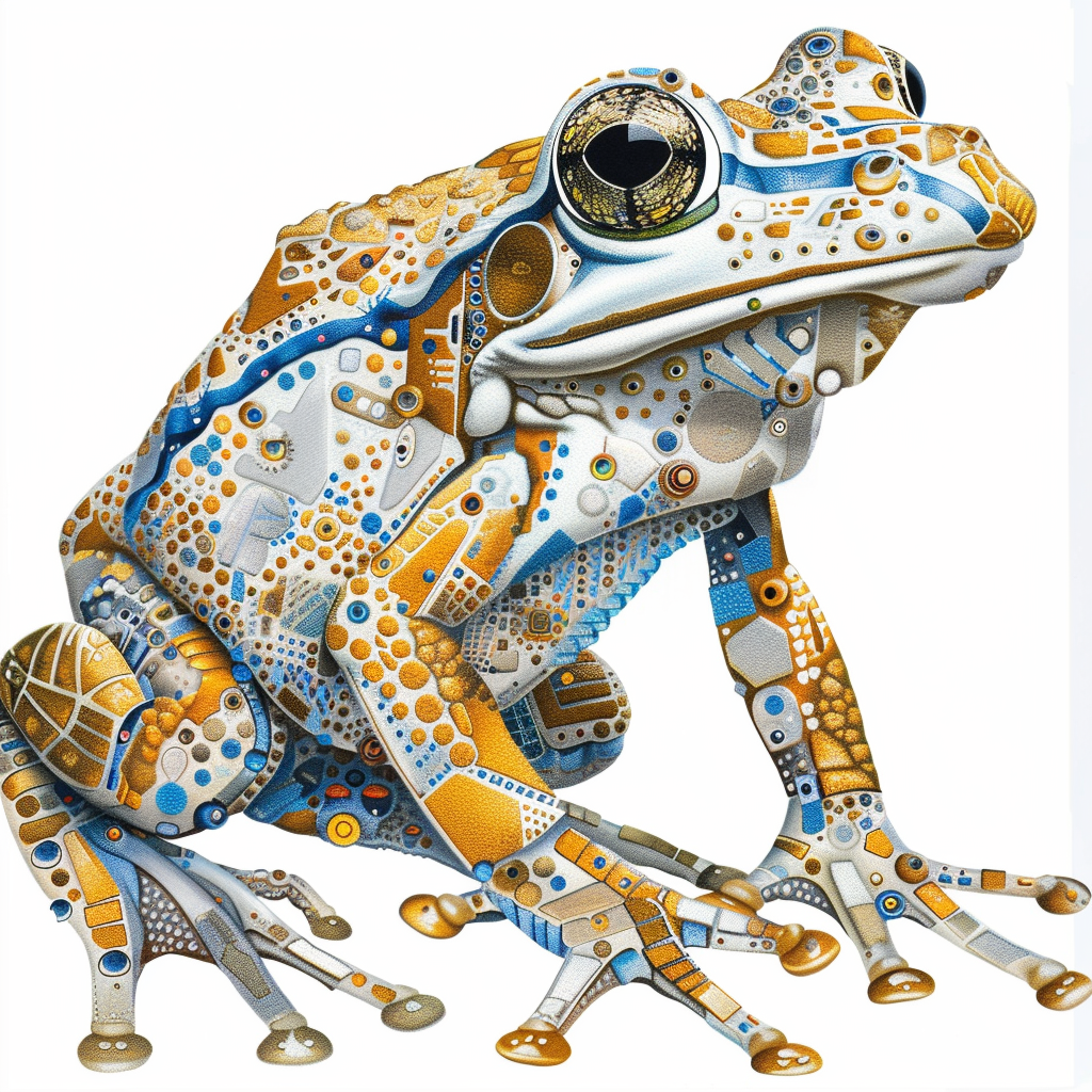 Frog cute and adorable Expressive surreal Vinyl Decal Sticker for Car, Laptop, Tumbler and more # F016684