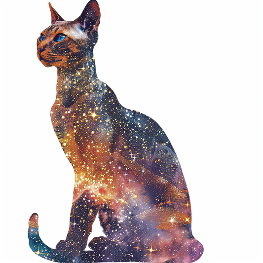 Abyssinian Cat astronaut majestic Expressive surreal Vinyl Decal Sticker for Car, Laptop, Tumbler and more # F021666-4" x 4"
