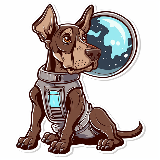 Cute and Adorable Doberman Pinscher Expressive surreal Vinyl Decal Sticker for Car, Laptop, Tumbler and more # F019685-4" x 4"