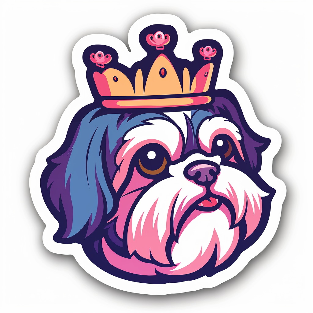 Adorable Shih Tzu Dog Expressive surreal Vinyl Decal Sticker for Car, Laptop, Tumbler and more # F018410