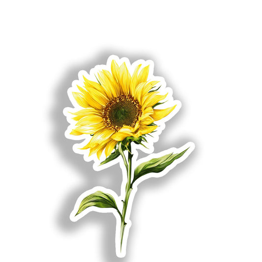 Sunflower Flower Vinyl Decal Sticker for Car, Laptop, Tumbler and more # A019114-4" x 4"