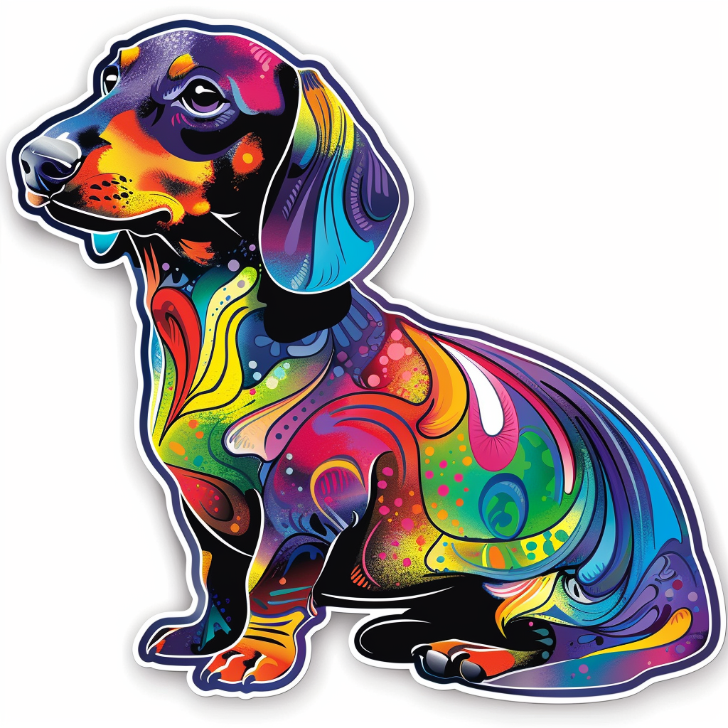 Dachshund Dog cartoon Vinyl Decal Sticker for Car, Laptop, Tumbler and more # F012913